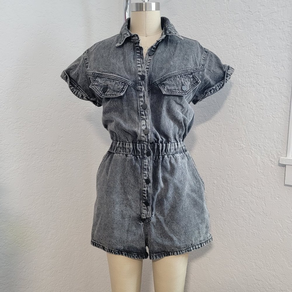 Signature8 Black Demin Washed Romper